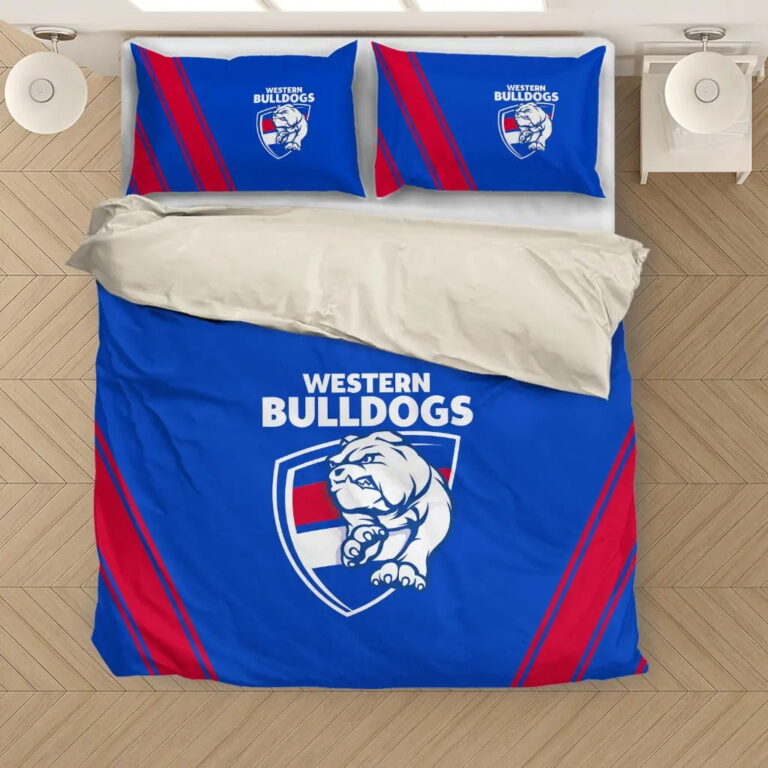 AFL Western Bulldogs Bedding Duvet Cover + 1|2 Pillow Cases