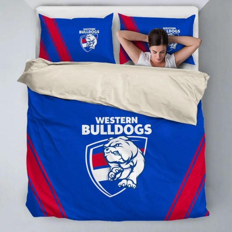 AFL Western Bulldogs Bedding Duvet Cover + 1|2 Pillow Cases