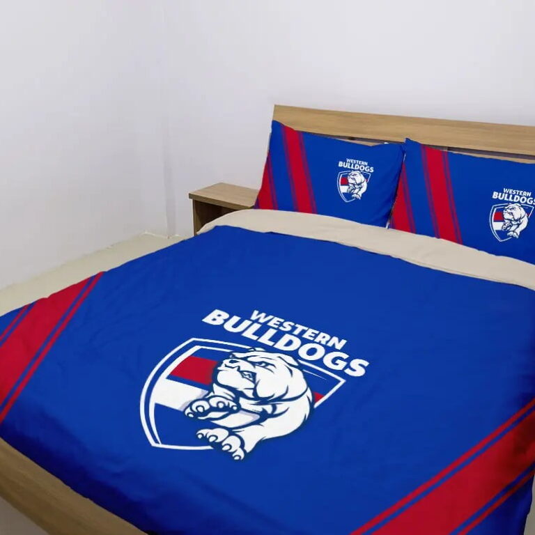 AFL Western Bulldogs Bedding Duvet Cover + 1|2 Pillow Cases
