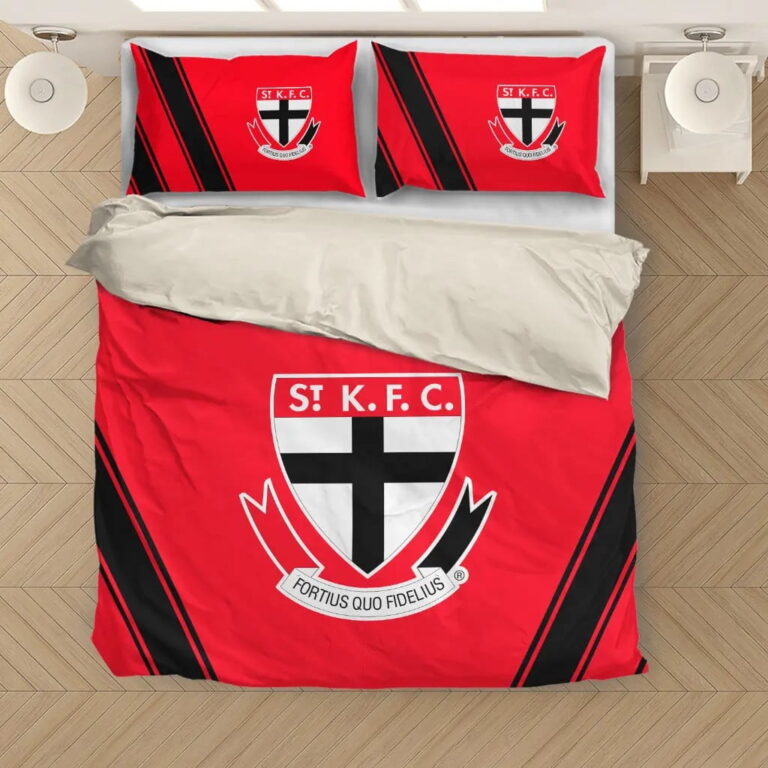 AFL St Kilda Saints Bedding Duvet Cover + 1|2 Pillow Cases