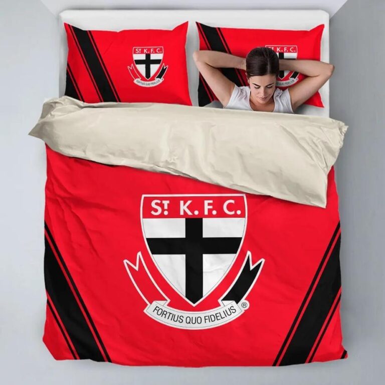 AFL St Kilda Saints Bedding Duvet Cover + 1|2 Pillow Cases