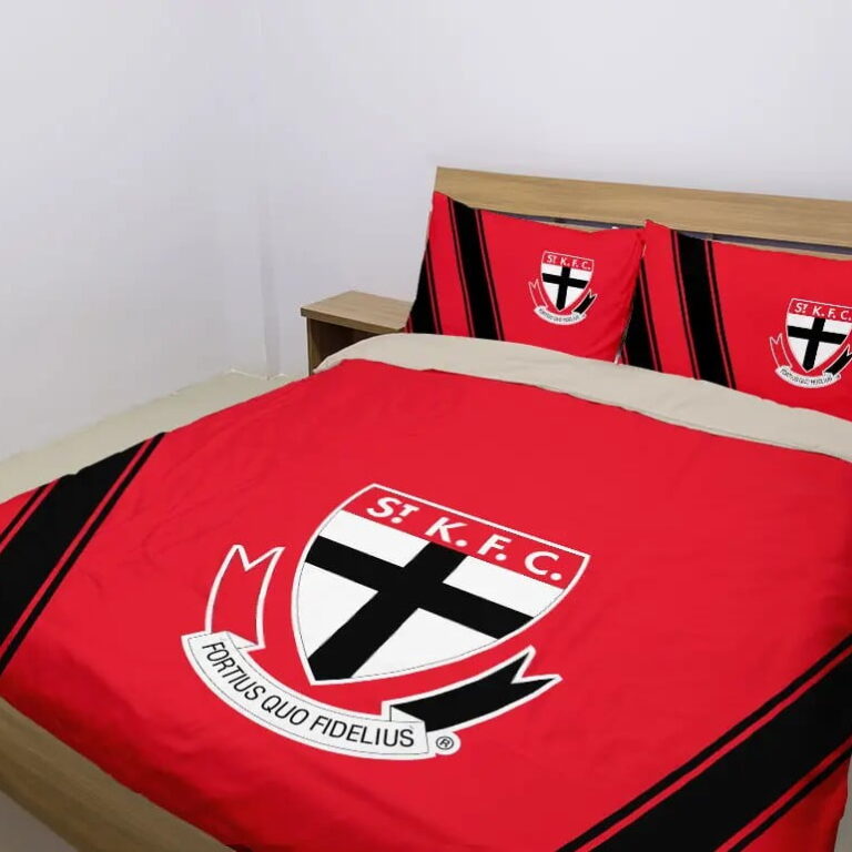 AFL St Kilda Saints Bedding Duvet Cover + 1|2 Pillow Cases