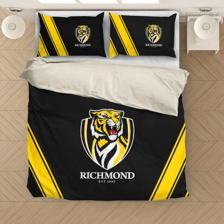AFL Richmond Tigers Bedding Duvet Cover + 1|2 Pillow Cases