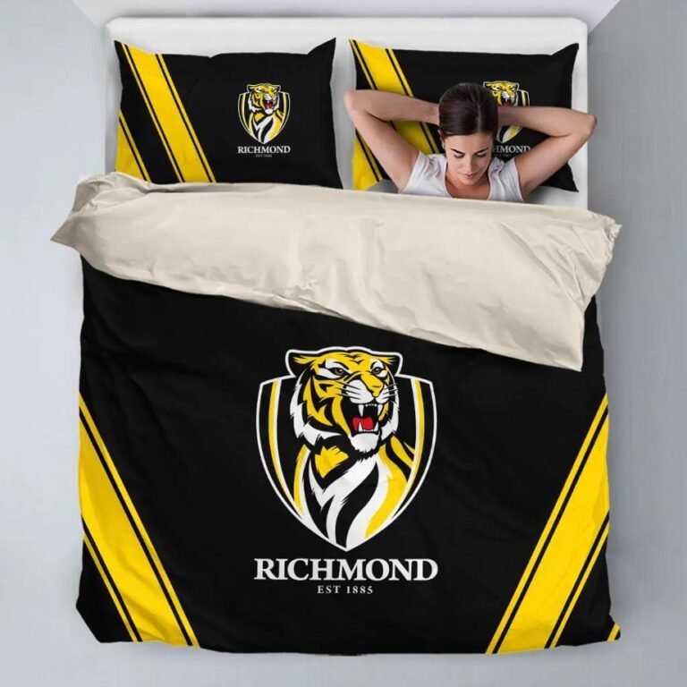 AFL Richmond Tigers Bedding Duvet Cover + 1|2 Pillow Cases