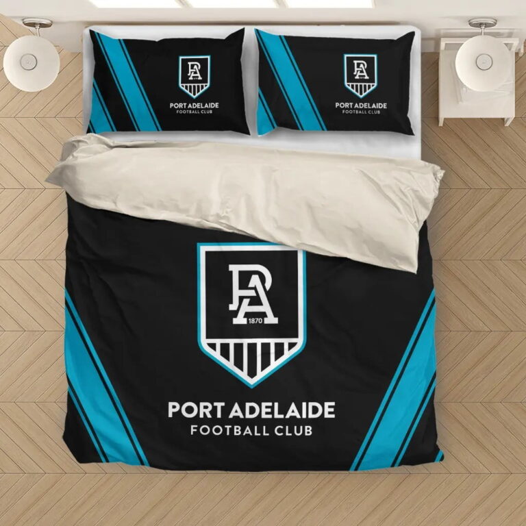 AFL Port Adelaide Power Bedding Duvet Cover + 1|2 Pillow Cases