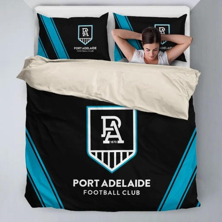 AFL Port Adelaide Power Bedding Duvet Cover + 1|2 Pillow Cases