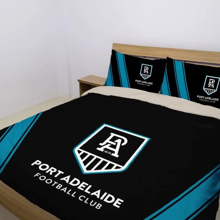 AFL Port Adelaide Power Bedding Duvet Cover + 1|2 Pillow Cases
