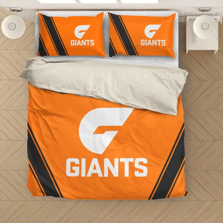 AFL Greater Western Sydney Giants Bedding Duvet Cover + 1|2 Pillow Cases
