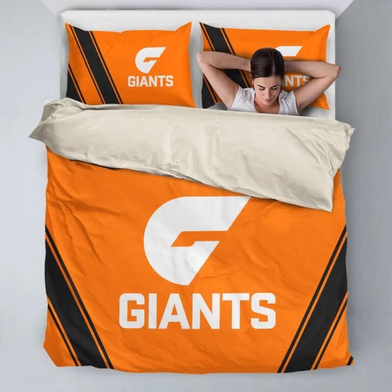 AFL Greater Western Sydney Giants Bedding Duvet Cover + 1|2 Pillow Cases