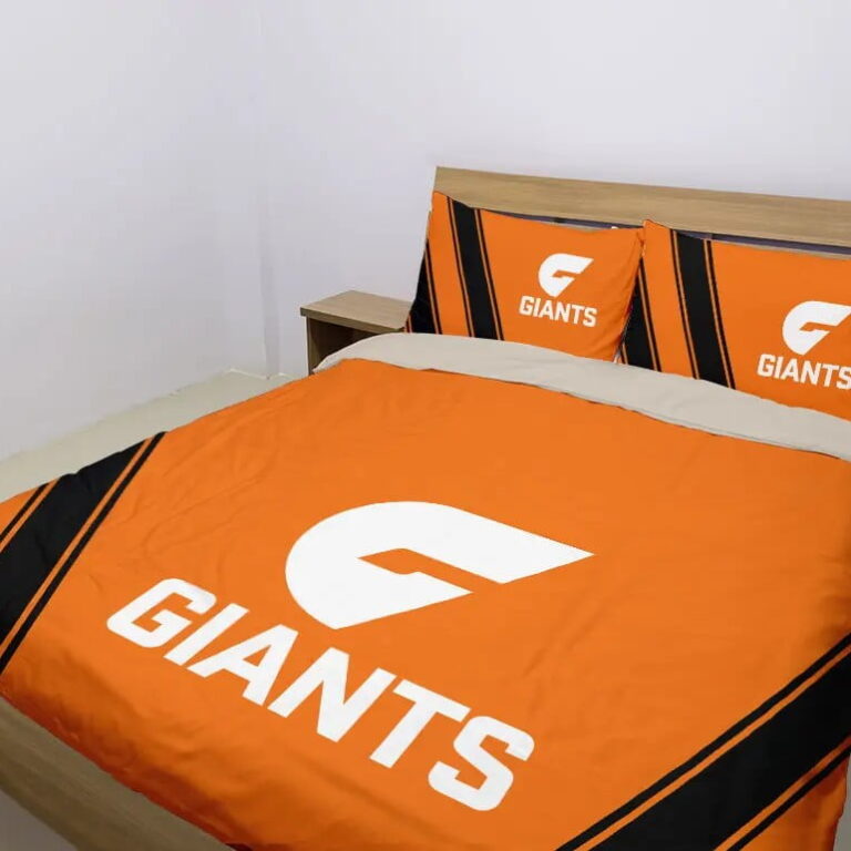 AFL Greater Western Sydney Giants Bedding Duvet Cover + 1|2 Pillow Cases