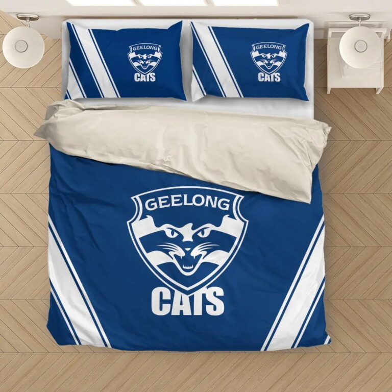 AFL Geelong Cats Bedding Duvet Cover + 1|2 Pillow Cases