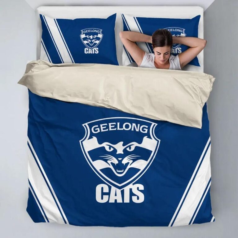 AFL Geelong Cats Bedding Duvet Cover + 1|2 Pillow Cases