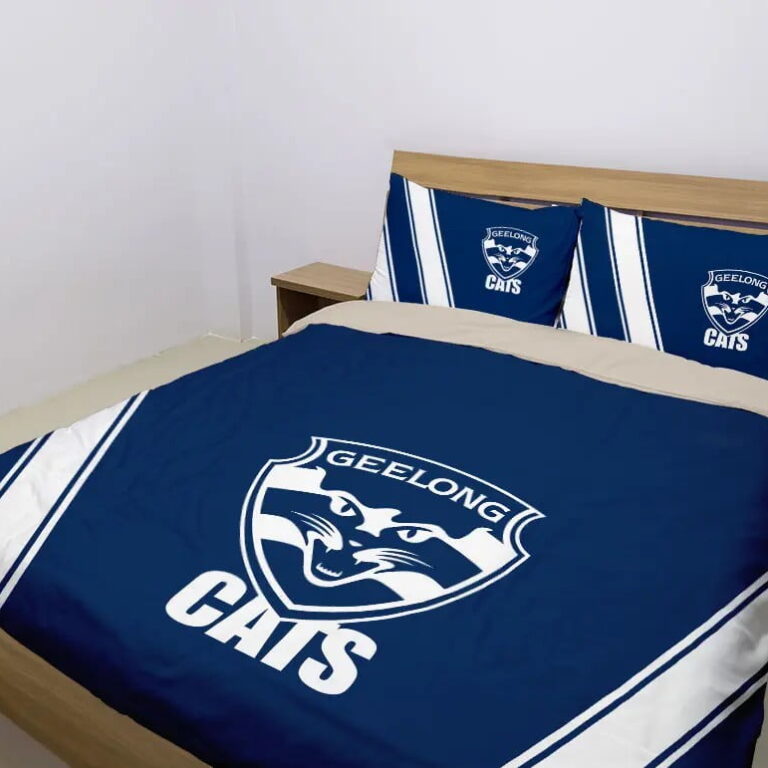 AFL Geelong Cats Bedding Duvet Cover + 1|2 Pillow Cases