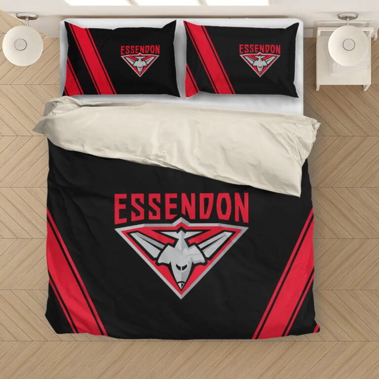AFL Essendon Bombers Bedding Duvet Cover + 1|2 Pillow Cases