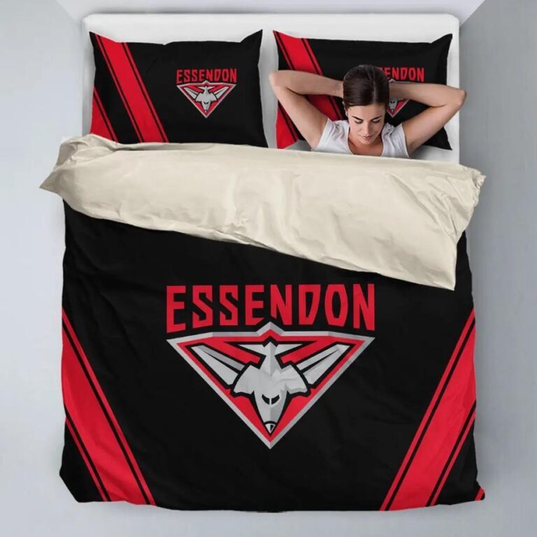 AFL Essendon Bombers Bedding Duvet Cover + 1|2 Pillow Cases