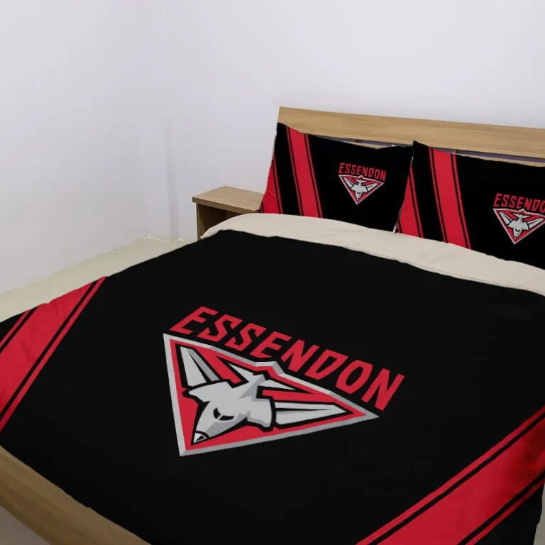 AFL Essendon Bombers Bedding Duvet Cover + 1|2 Pillow Cases