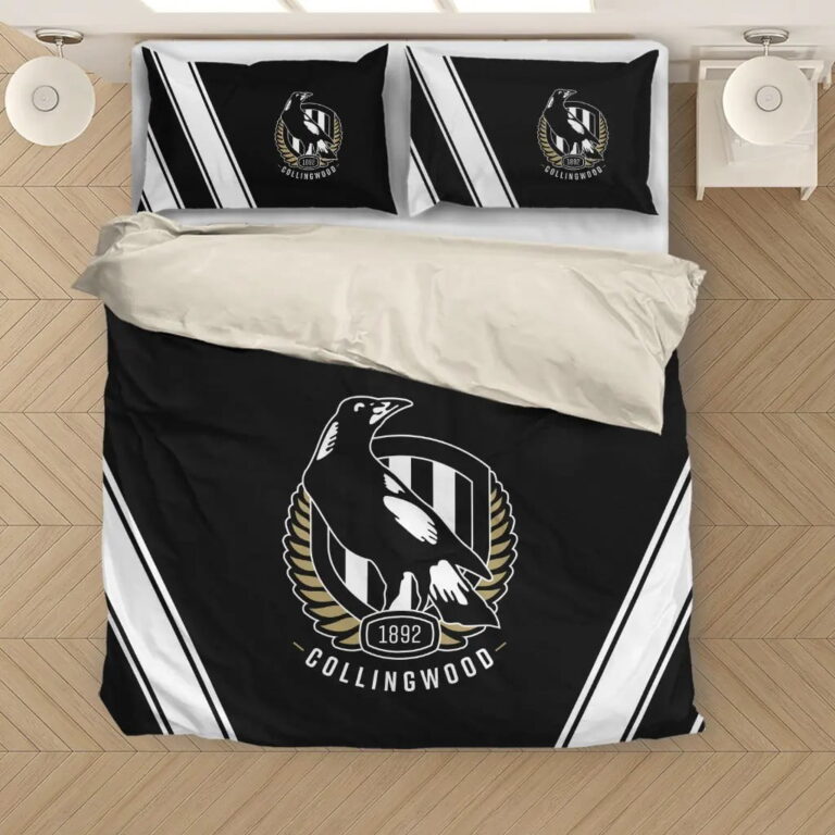 AFL Collingwood Magpies Bedding Duvet Cover + 1|2 Pillow Cases