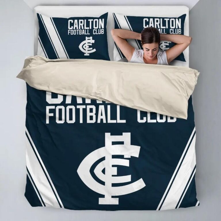 AFL Carlton Blues Bedding Duvet Cover + 1|2 Pillow Cases