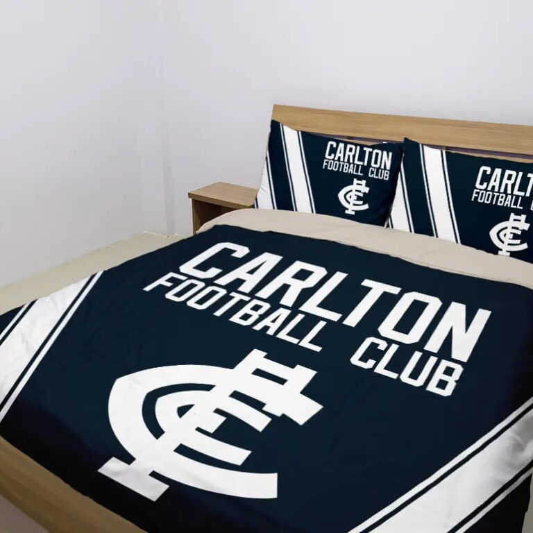 AFL Carlton Blues Bedding Duvet Cover + 1|2 Pillow Cases