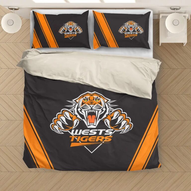 NRL Wests Tigers Bedding Duvet Cover + 1|2 Pillow Cases