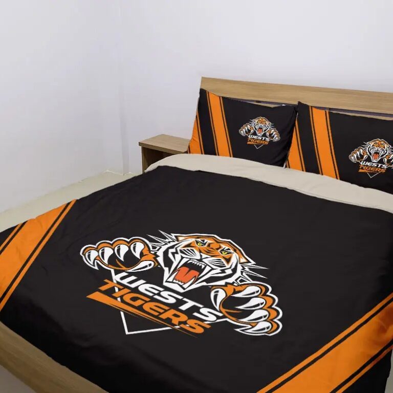 NRL Wests Tigers Bedding Duvet Cover + 1|2 Pillow Cases