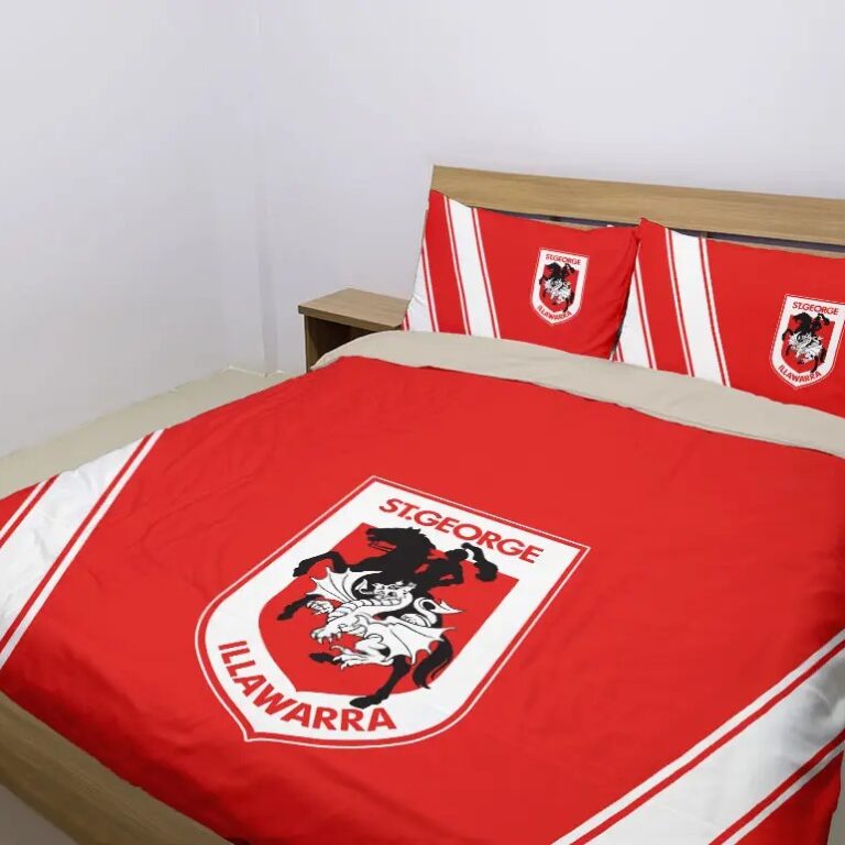 NRL St George Illawarra Dragons . Bedding Duvet Cover + 1|2 Pillow Cases