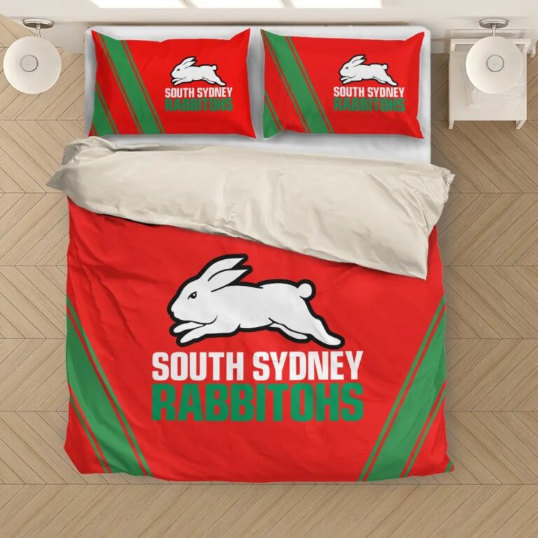 NRL South Sydney Rabbitohs Bedding Duvet Cover + 1|2 Pillow Cases