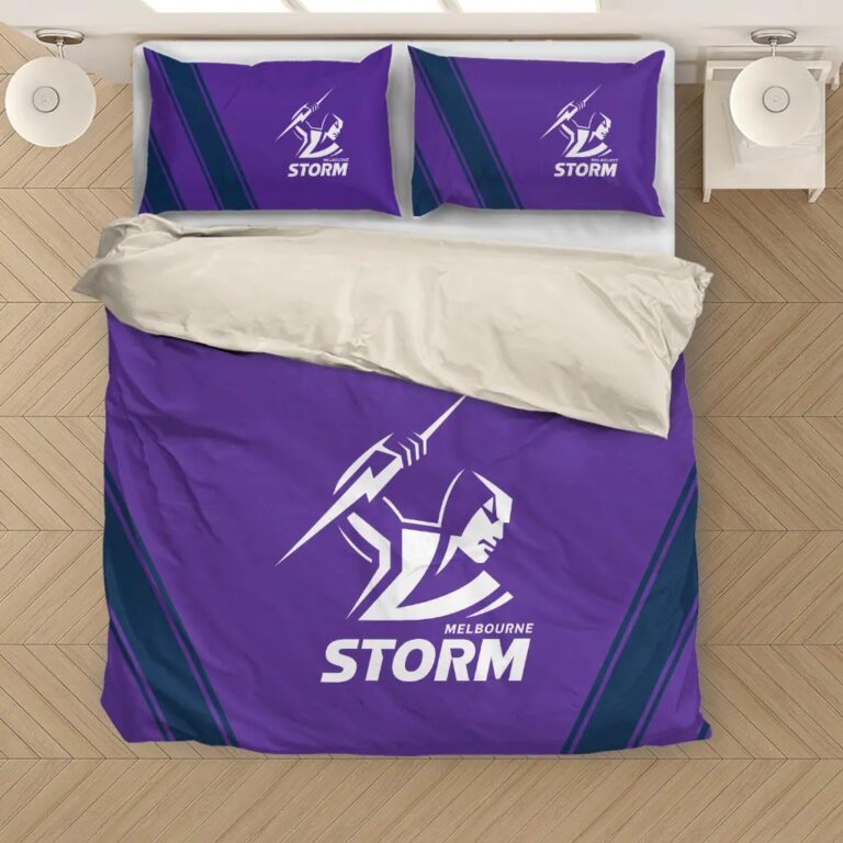 NRL Melbourne Storm Bedding Duvet Cover + 1|2 Pillow Cases