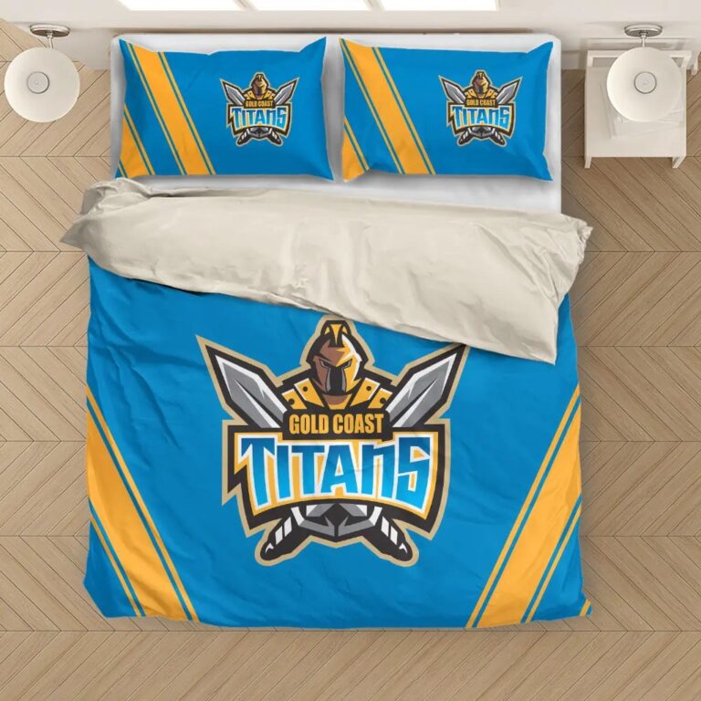NRL Gold Coast Titans Bedding Duvet Cover + 1|2 Pillow Cases