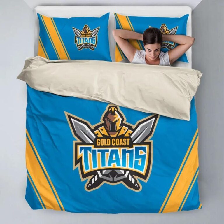NRL Gold Coast Titans Bedding Duvet Cover + 1|2 Pillow Cases