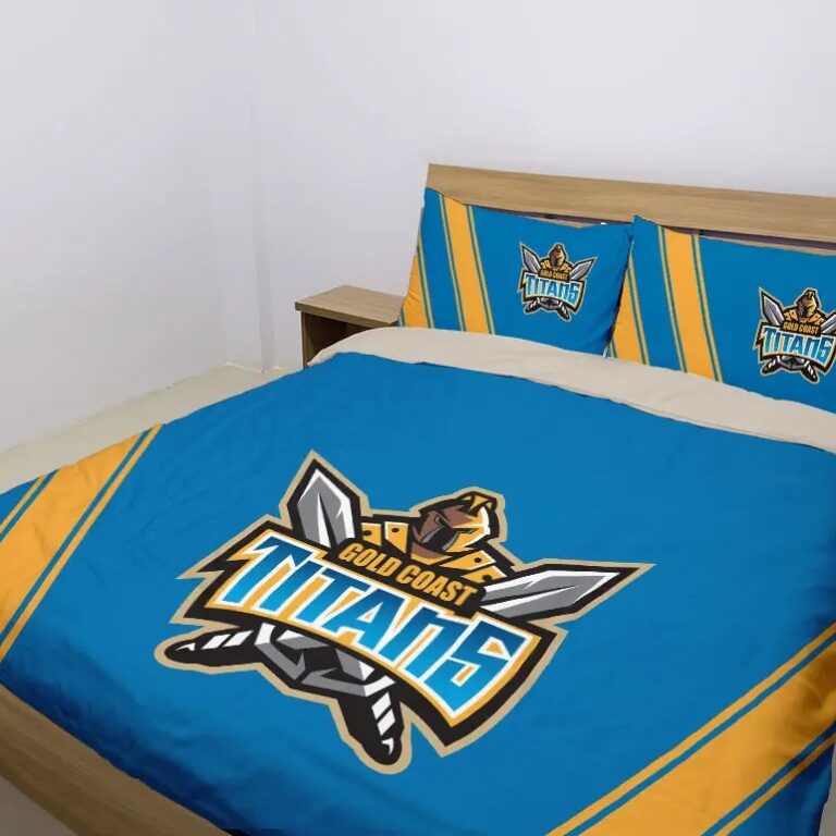 NRL Gold Coast Titans Bedding Duvet Cover + 1|2 Pillow Cases