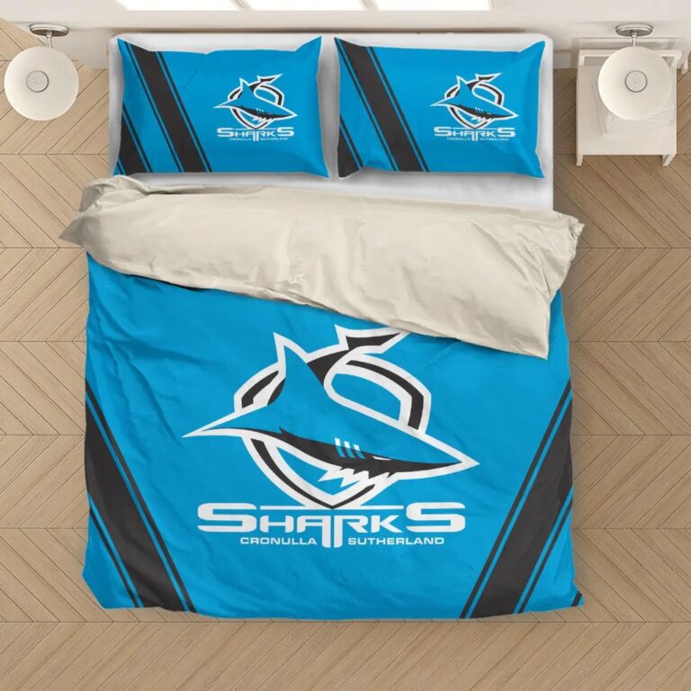 NRL Cronulla Sutherland Sharks - Bedding Duvet Cover + 1|2 Pillow Cases