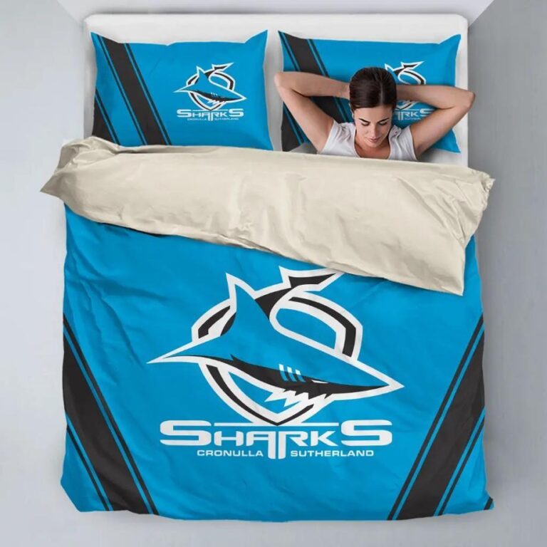 NRL Cronulla Sutherland Sharks - Bedding Duvet Cover + 1|2 Pillow Cases