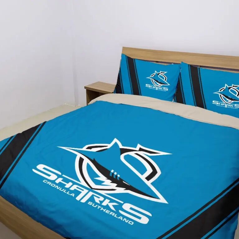 NRL Cronulla Sutherland Sharks - Bedding Duvet Cover + 1|2 Pillow Cases
