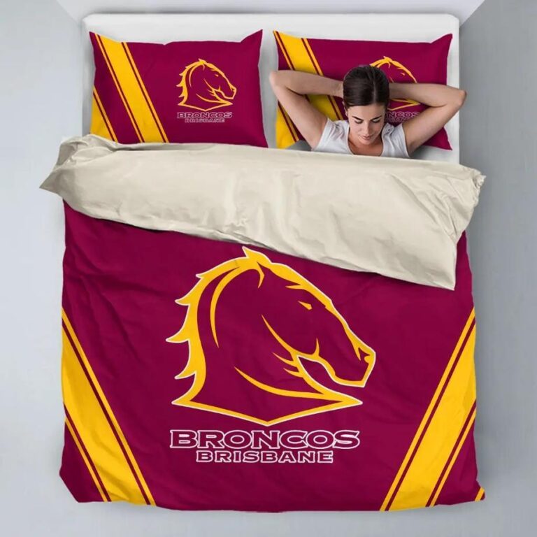 NRL Brisbane Broncos Bedding Duvet Cover + 1|2 Pillow Cases