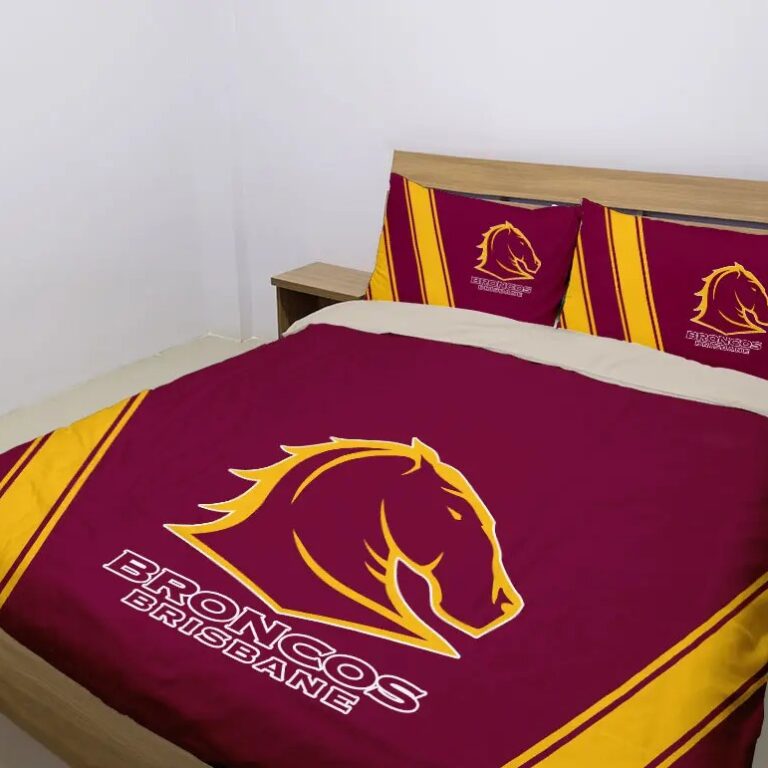 NRL Brisbane Broncos Bedding Duvet Cover + 1|2 Pillow Cases