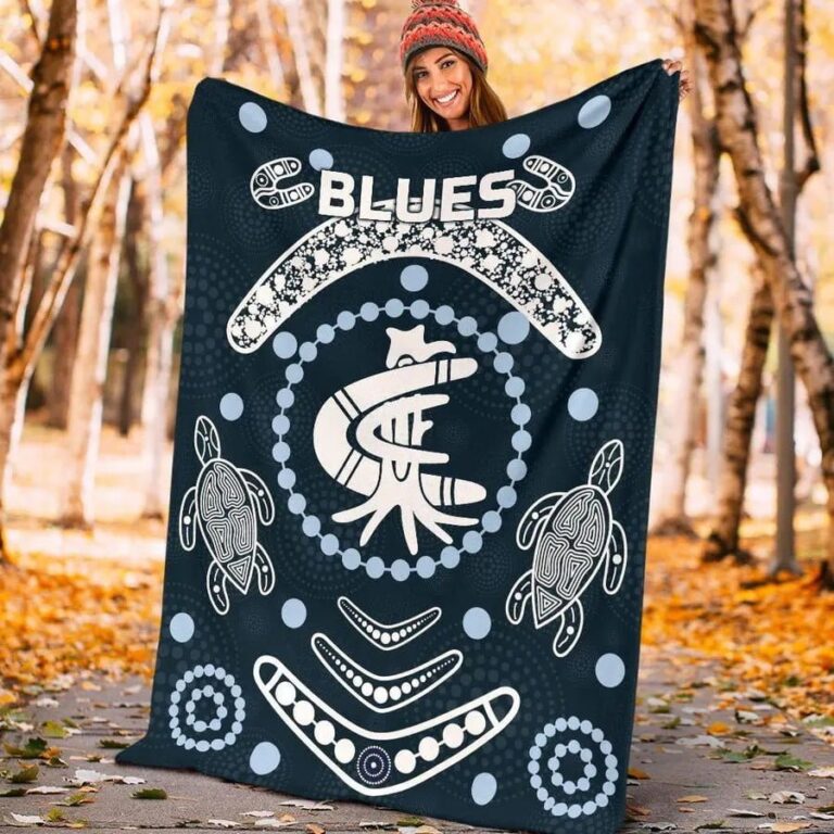 AFL Carlton Blues Indigenous Fleece Blanket