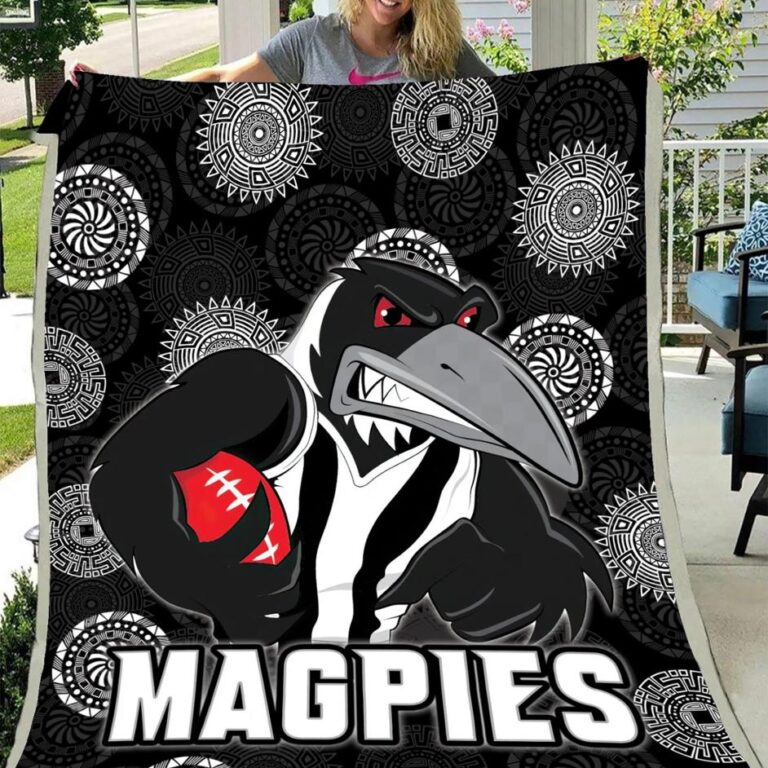 AFL Collingwood Magpies Mascot Fleece Blanket