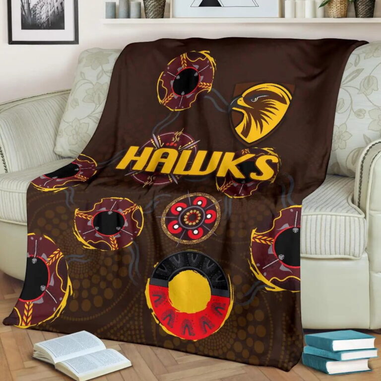 AFL Hawthorn Hawks Indigenous Fleece Blanket