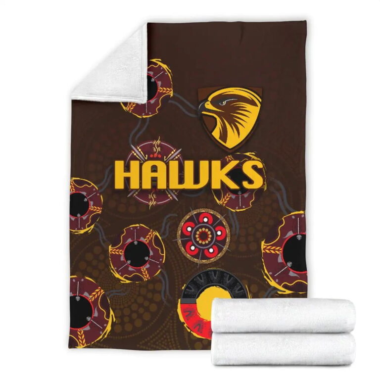 AFL Hawthorn Hawks Indigenous Fleece Blanket