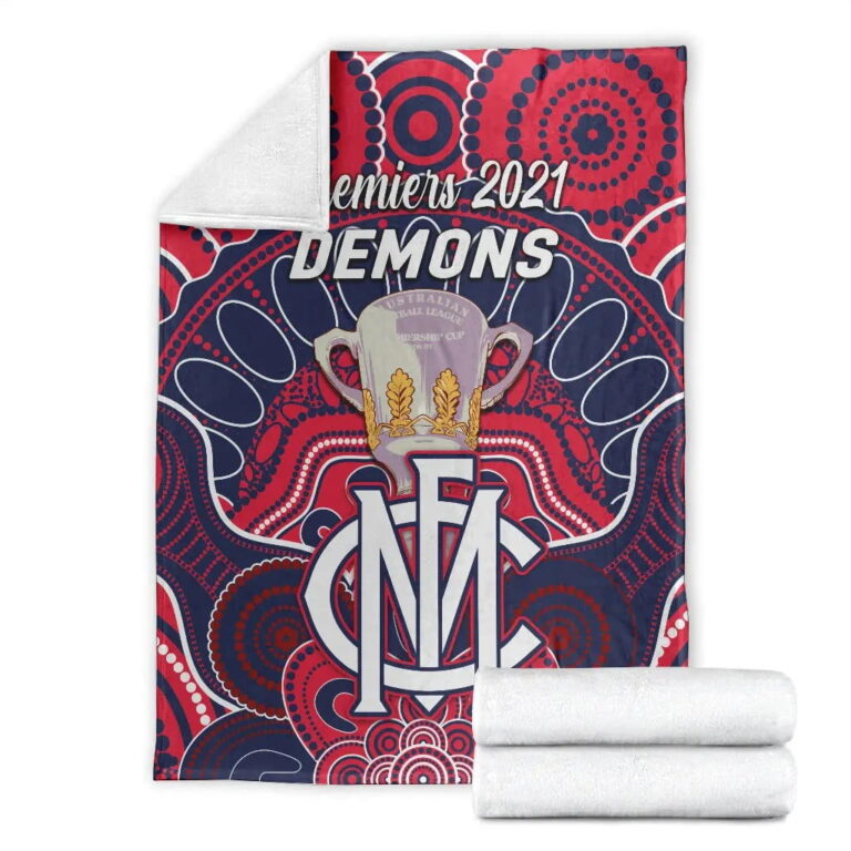 AFL Melbourne Demons Premiers 2021 Indigenous Fleece Blanket