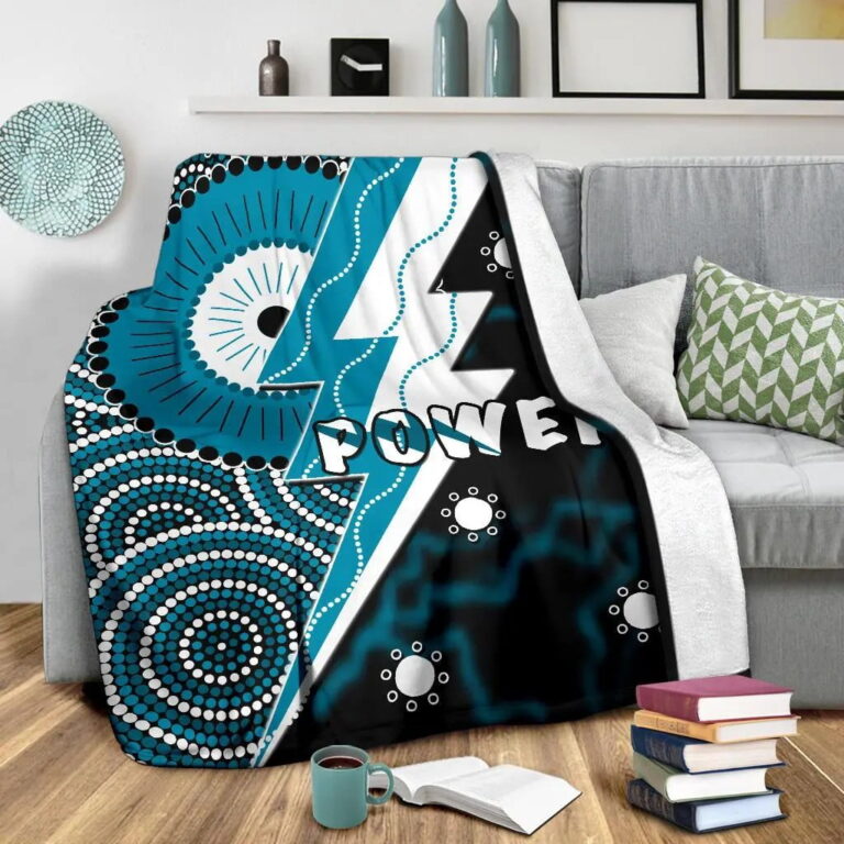 AFL Port Adelaide Power Aboriginal Fleece Blanket V1