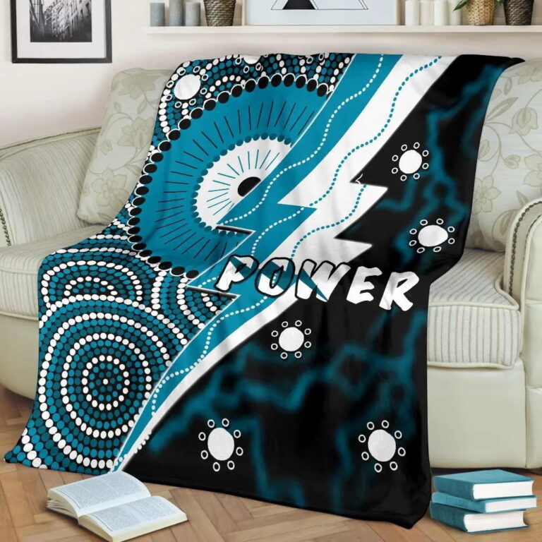 AFL Port Adelaide Power Aboriginal Fleece Blanket V1