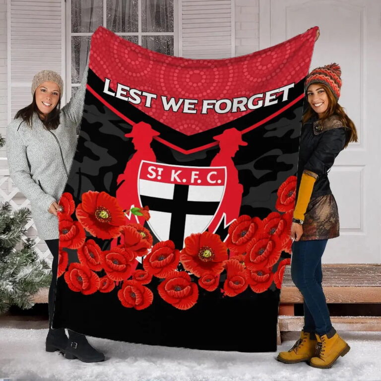 AFL St Kilda Saints Anzac Day Indigenous Fleece Blanket