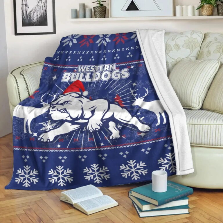 AFL Western Bulldogs Indigenous Christmas Fleece Blanket