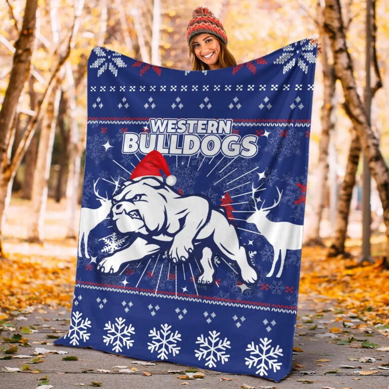 AFL Western Bulldogs Indigenous Christmas Fleece Blanket