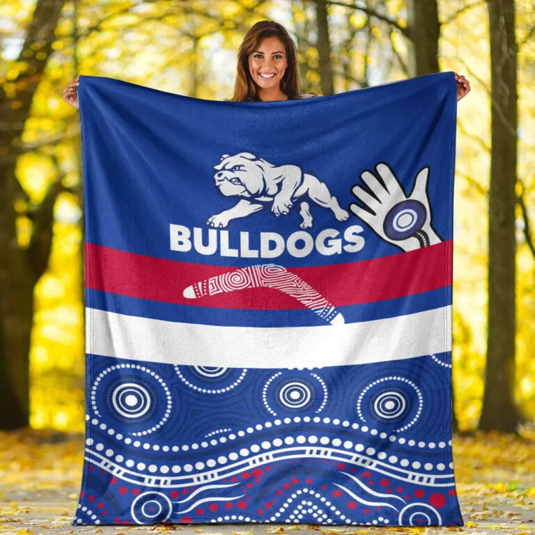 AFL Western Bulldogs Indigenous Fleece Blanket V2