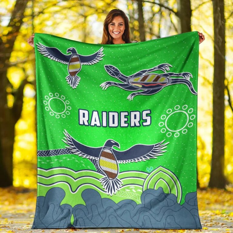 NRL Canberra Raiders Indigenous Fleece Blanket V1