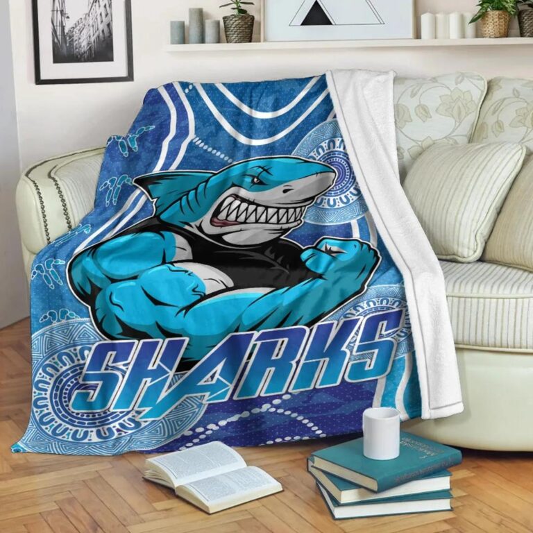 NRL Cronulla-Sutherland Sharks Indigenous Fleece Blanket