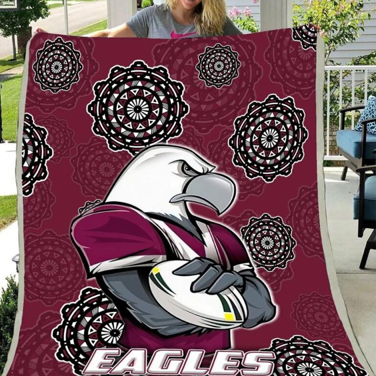 NRL Manly Warringah Sea Eagles Indigenous Fleece Blanket V1